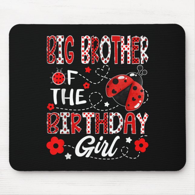 Mousepad Grande Irmão Da Garota De Aniversário Ladybug Big  (Frente)