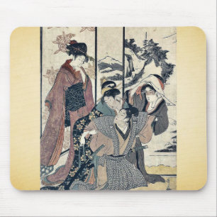 Mousepad Grande limpeza da casa por Kitagawa, Utamaro