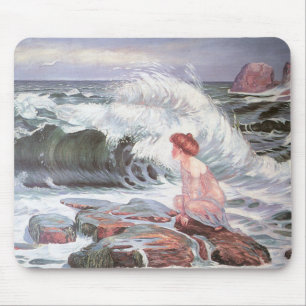 Mousepad Grande onda saltando na praia (Frantisek Kupka)
