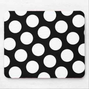 Mousepad Grandes Bolinhas Pretas e Brancas