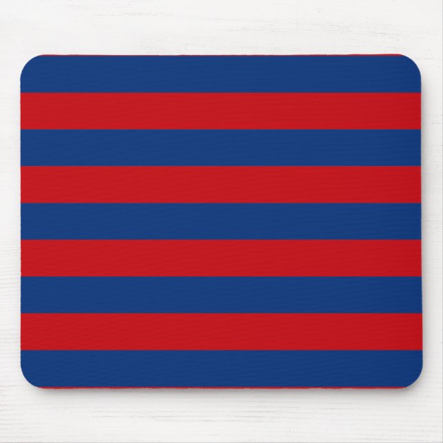 Mousepad Grandes listras horizontais vermelhas e azuis (Frente)
