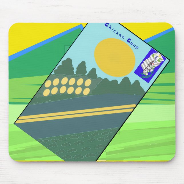 Mousepad Grandes Ovos Engraçados Atravessando a Estrada (Frente)