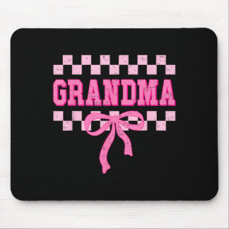 Mousepad Grandma Birthday Squad Matching Pink Bow Checkered
