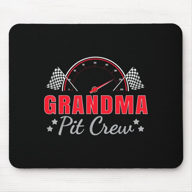 Mousepad Grandma T Crew Race Car Driver Birthday Party Raci (Frente)