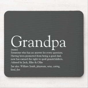 Mousepad Grandpa Grandfather Grandad Papa Definition Gray