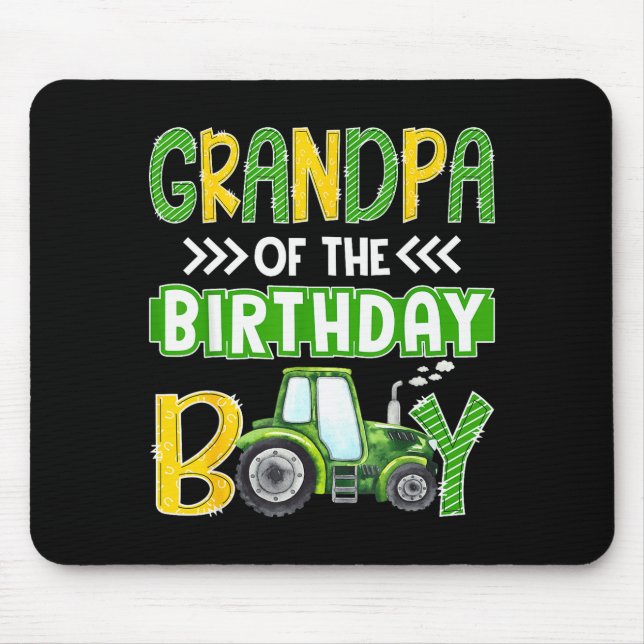 Mousepad Grandpa Of The Birthday Boy Tractors Farm Trucks F (Frente)