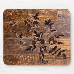 Mousepad Granel de madeira russa aflita, rosas-do-campo