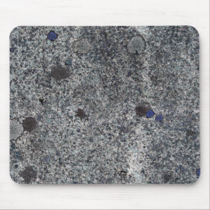 Mousepad Granite de Cinza de Textura Rock com Detalhes Azui