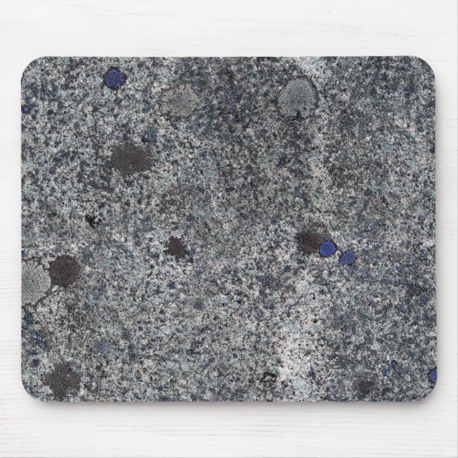 Mousepad Granite de Cinza de Textura Rock com Detalhes Azui (Frente)