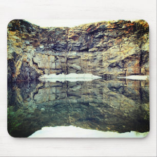 Mousepad Granite Rock Quarry Wall Reflexão #1 Natureza