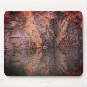 Mousepad Granite Rock Quarry Wall Reflexão #3 Natureza