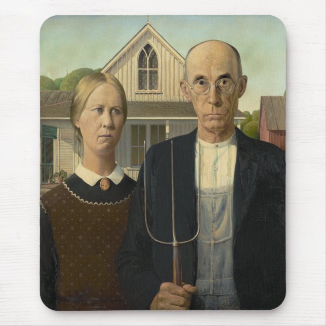 Mousepad Grant Wood - American Gothic (Frente)
