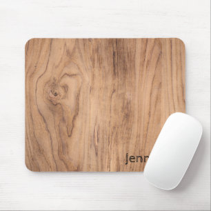 Mousepad Grãos de Madeira Castanho Claro com Personalizaç
