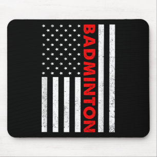 Mousepad Grático da Bandeira dos EUA de Badminton Jogador d