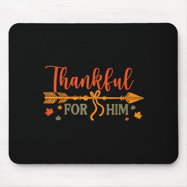 Mousepad Gratidão Por - Ação de Graças de Casal Combinando (Frente)