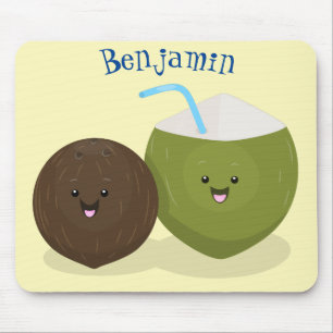 Mousepad Grátis feliz desenho animado de coconuts kawaii