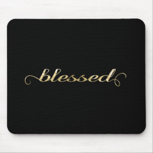 Mousepad Grato inspirado do Folha-Olhar abençoado, Dourado