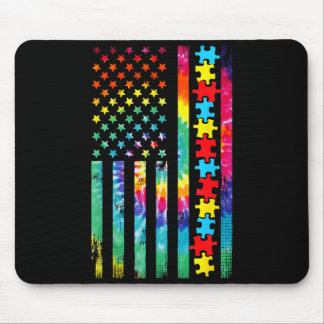 Mousepad Gravata Dye Bandeira Americana Autismo Conscientiz