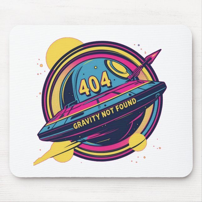 Mousepad Gravidade 404 Não Encontrada - Arte Pop de Espaço  (Frente)