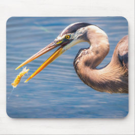 Mousepad Great Blue Heron Hunt Photo Wildlife Print