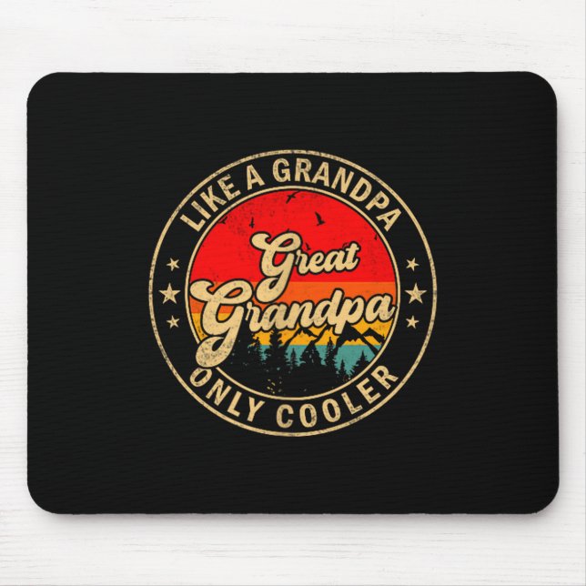 Mousepad Great Grandpa Like A Grandpa Only Cooler Retro For (Frente)