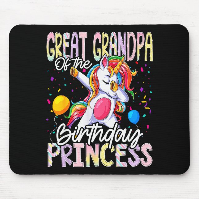 Mousepad Great Grandpa Of The Birthday Princess Dabbing Uni (Frente)