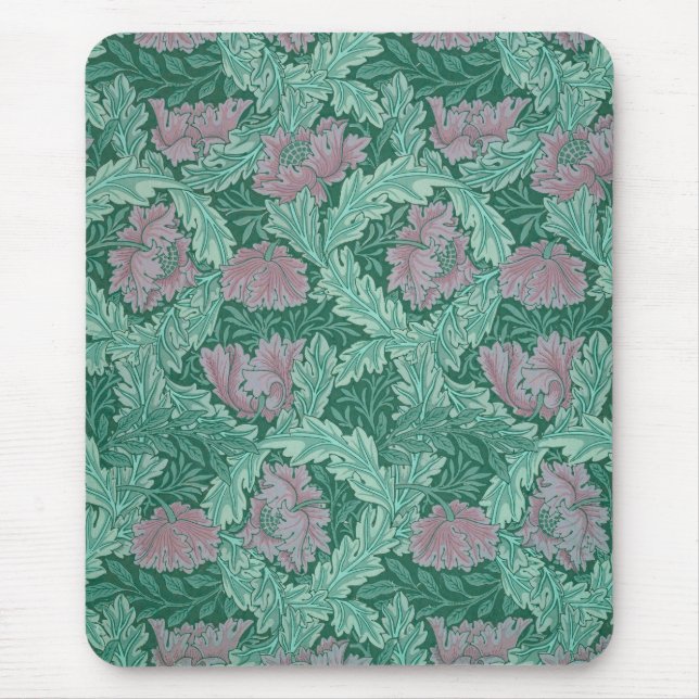 Mousepad Green and Red Wreath Pattern (por William Morris) (Frente)
