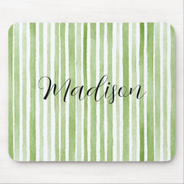 Mousepad Green White Stripes