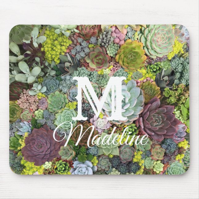 Mousepad Greenery Succulents (Frente)