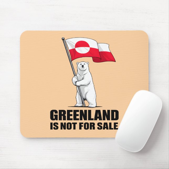 Mousepad Greenland Is Not for Sale Polar Bear With Flag (Com mouse)
