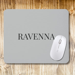 Mousepad Greige Luxo Serif Personalizado Nome Customizado