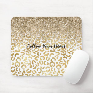 Mousepad Grelha brilhante de impressão do Leopardo Dourado