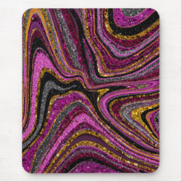 Mousepad Grelha de brilho Brilhante Arte de mármore giro ro