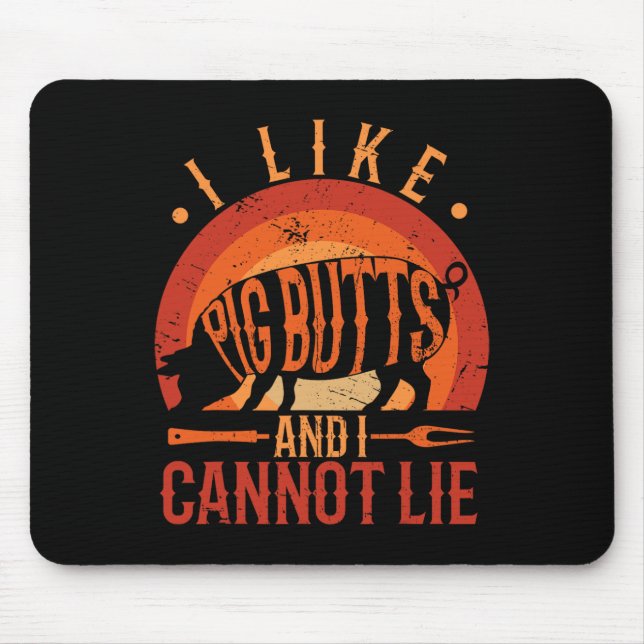 Mousepad Grelha De Churrasco Silhueta Eu Gosto De Bumbuns D (Frente)