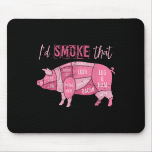 Mousepad Grelha de porco fumada Bacon Sobrecarga Engraçado 