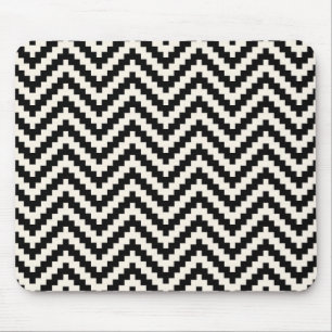 Mousepad Grelha Vertical Zigzag Chevron em Preto