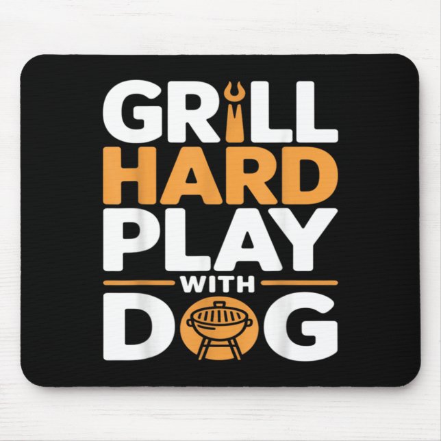 Mousepad Grelhar Duro Brincar Com Cachorro Quintal Amante D (Frente)