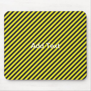 Mousepad Grelhas Diagonais Finas Pretas e Amarelas
