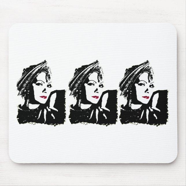 Mousepad Greta em Preto e Branco (Frente)