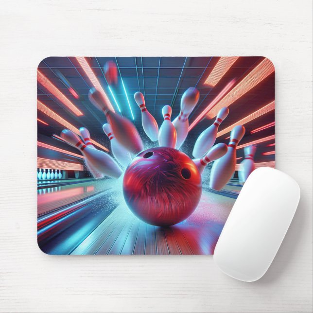 Mousepad Greve de Bola de boliche Vermelha (Com mouse)
