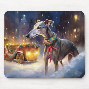 Mousepad Greyhound Christmas Fesason