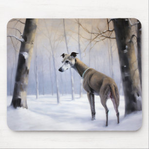 Mousepad Greyhound Italiano Deixe nevar Natal