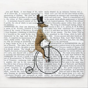 Mousepad Greyhound na bicicleta Black Penny Farthing