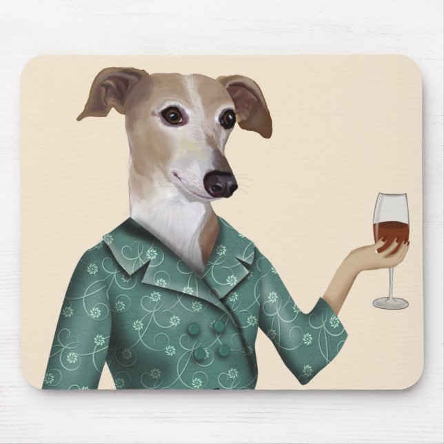 Mousepad Greyhound Wine Snob (Frente)