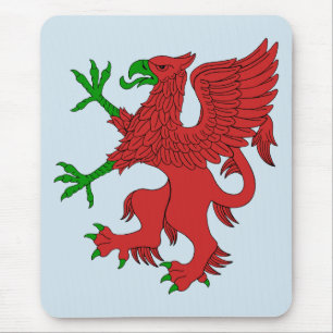 Mousepad Griffin em Vermelho e Verde