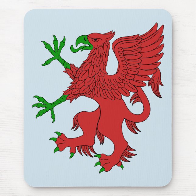 Mousepad Griffin em Vermelho e Verde (Frente)
