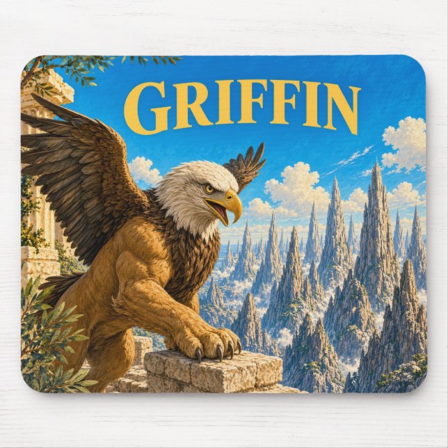 Mousepad Griffin, Monstro de Fantasia Gótica (Frente)