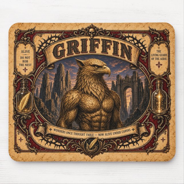 Mousepad Griffin, Monstro do Circo Vintage (Frente)