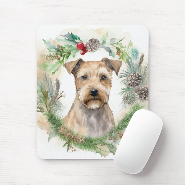Mousepad Grinalda de Natal do Terrier da Baía de Chesapeake (Com mouse)