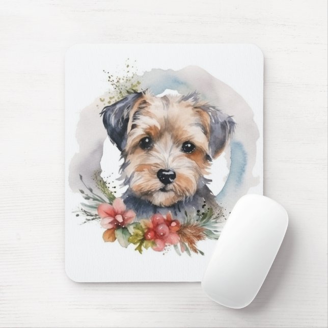 Mousepad Grinalda de Natal Yorkipoo Pupila Festiva (Com mouse)